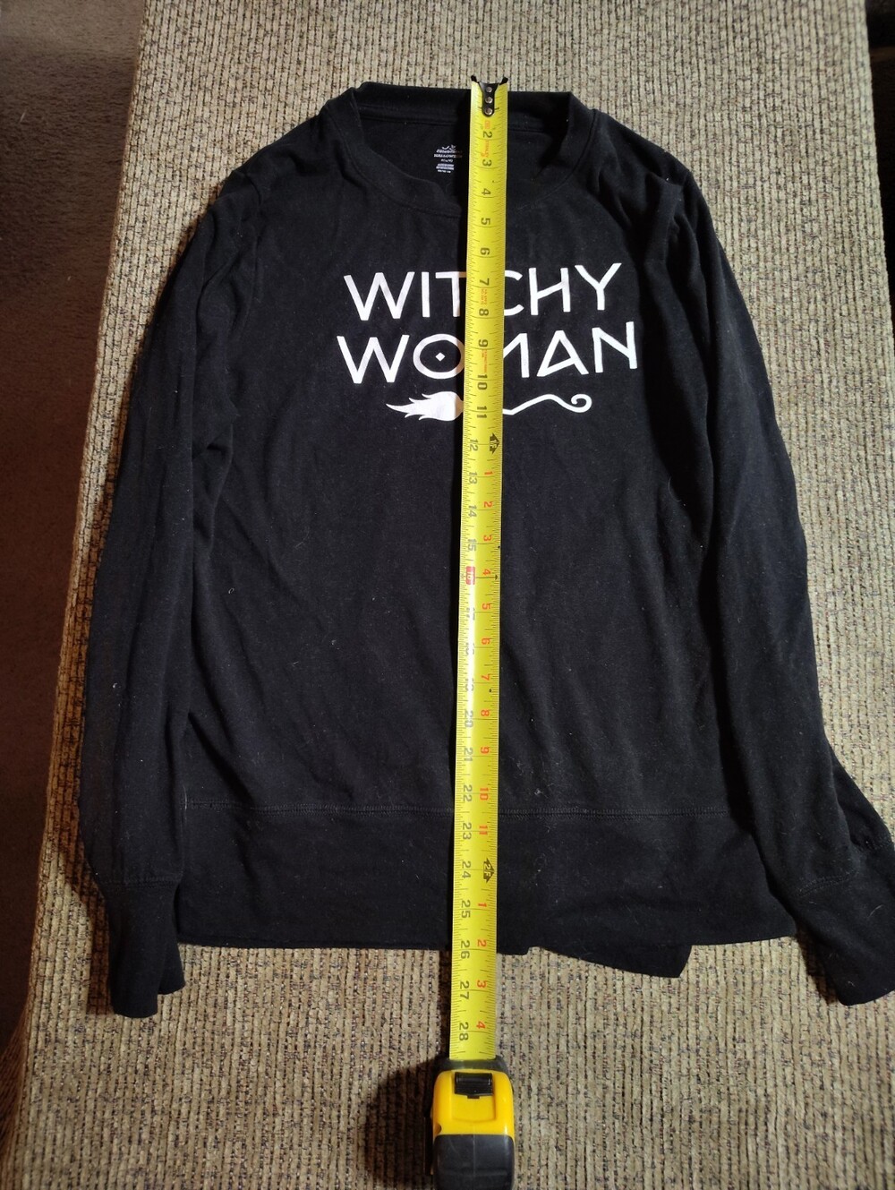 Black shirts sz S 4/6 women long sleeve Printed "Witchy Woman"